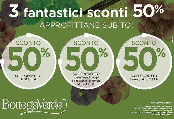 Promo Bottega verde 50 % off