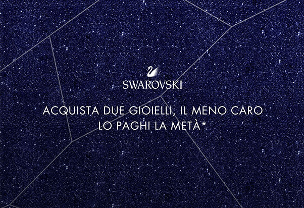 Acquista 2 gioielli Swarovski, subito uno sconto del 50% sull’articolo meno caro
