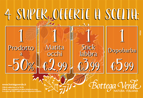 Bottega Verde: super offerte